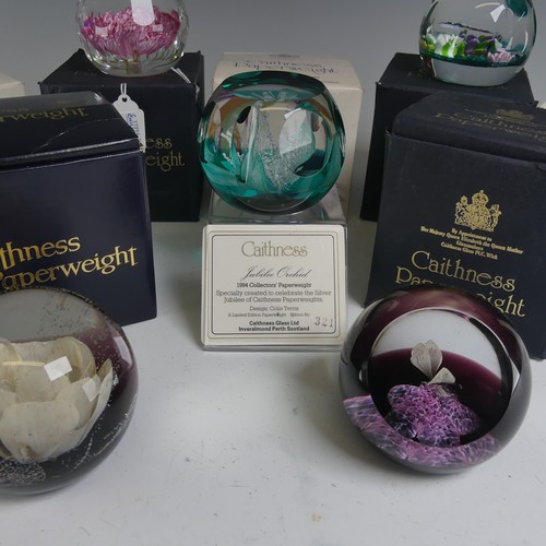 145 - A small quantity of limited edition Caithness glass Paperweights, to comprise 'New World' (655/750),... 