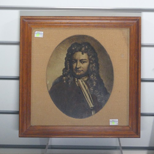 239 - Sir Richard Steele (1671 - 1729): two reverse paintings of Sir Richard Steele on glass, monochrome, ... 