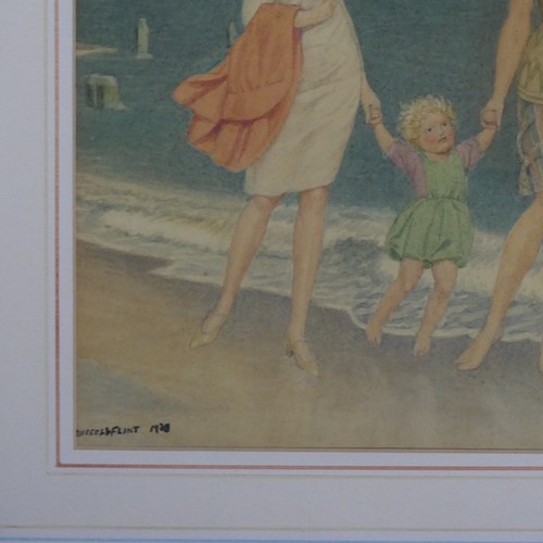 209 - Francis (Murray) Russell Flint (1915-1977) 'Promenading on the Beach', watercolour, signed, 36cm x 2... 