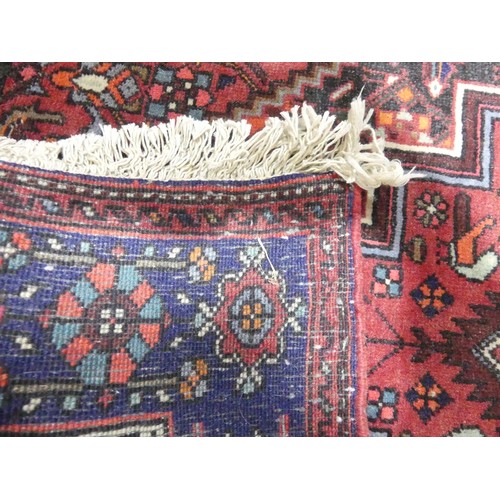 709 - Tribal Rugs: a red ground Belouchi Prayer Rug, 100% wool, 150cm x 86cm, together with a Persian Zanj... 