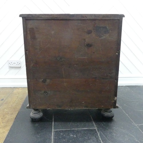 624 - A 19th century inlaid serpentine Chest of drawers, of small proportions, the moulded top over three ... 