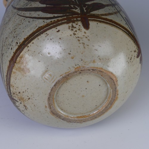 82A - David Leach OBE (1911-2005) a studio pottery Teapot, mottled oatmeal glaze ground with manganese and... 