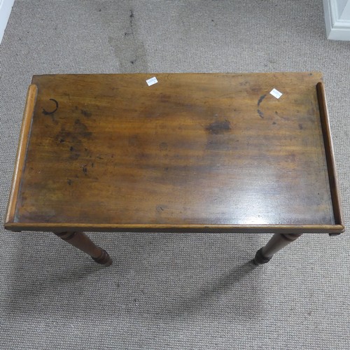 506 - A Victorian mahogany Side Table, the three-quarter gallery to top, raised on turned supports, W 69 c... 