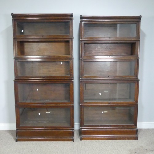 508 - A pair of 20th century oak Globe Wernicke sectional Bookcases, both comprising of five glazed sectio... 