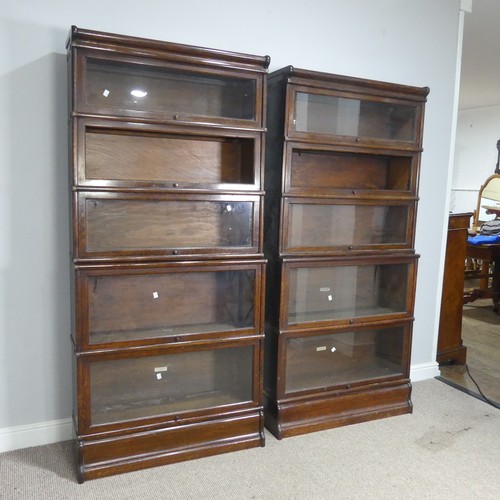 508 - A pair of 20th century oak Globe Wernicke sectional Bookcases, both comprising of five glazed sectio... 