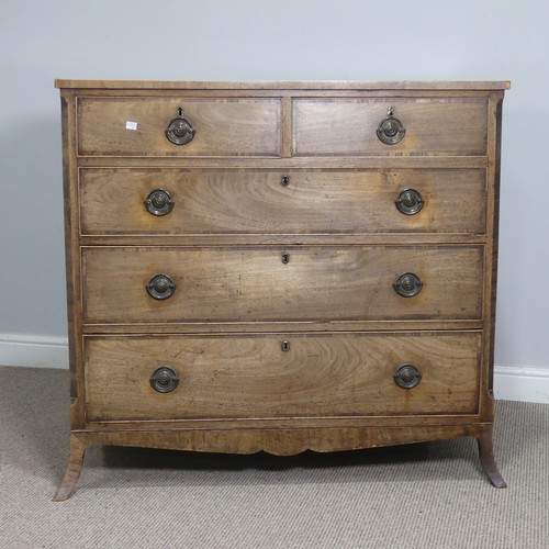 511 - A Georgian cross-banded mahogany Chest of Drawers, with two short over three long graduating drawers... 