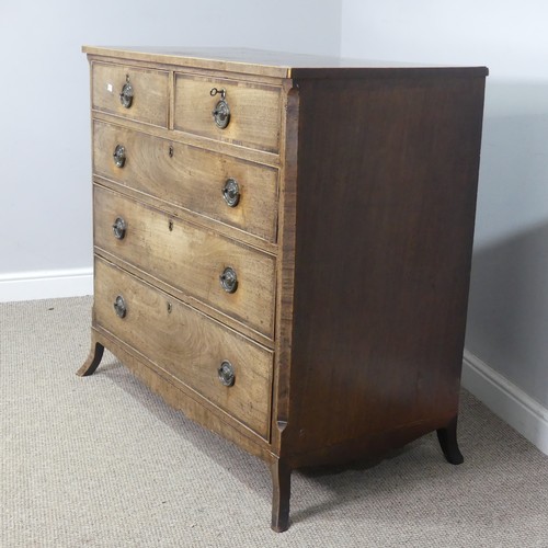 511 - A Georgian cross-banded mahogany Chest of Drawers, with two short over three long graduating drawers... 