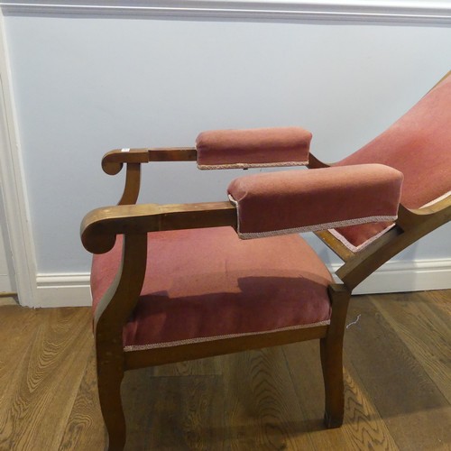 561 - An unusual antique French extending Armchair, W 64 cm x H 119 cm x D 74 cm.