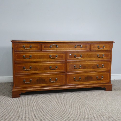 526 - A Paul Smith for Brights of Nettlebed burr walnut and mahogany Sideboard, labels to inside of drawer... 