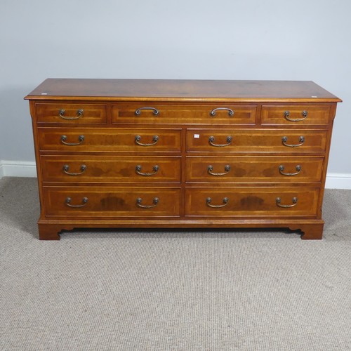 526 - A Paul Smith for Brights of Nettlebed burr walnut and mahogany Sideboard, labels to inside of drawer... 