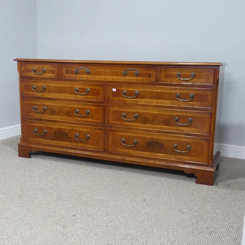 526 - A Paul Smith for Brights of Nettlebed burr walnut and mahogany Sideboard, labels to inside of drawer... 