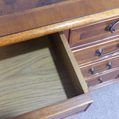 526 - A Paul Smith for Brights of Nettlebed burr walnut and mahogany Sideboard, labels to inside of drawer... 