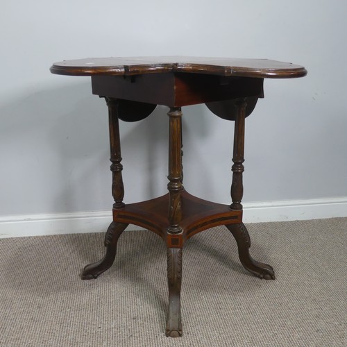 544 - An Edwardian burr walnut and mahogany Chess Table, the top with boxwood inlaid chess board, each edg... 