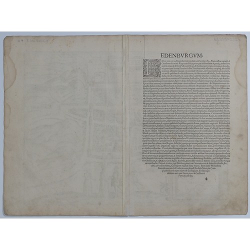 38 - Braun (Georg) & Hogenberg (Frans); 'Edenburg - Edenburgum Scotiae Metropolis,' a late 16thC doub... 