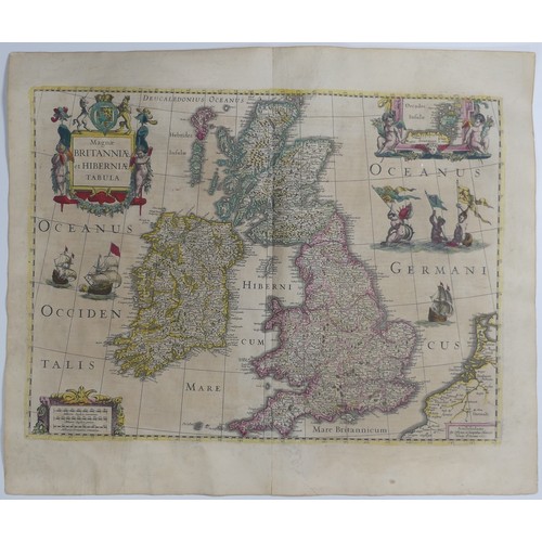 35 - Jansson (Jan & Hondius Henricus); 'Magnae Britanniae et Hiberniae Tabula.' a hand-coloured engra... 