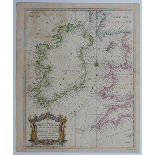 34 - Carington Bowles (Publisher); 'Bowles's new Topographical Chart of the English Channel....', 495mm x... 