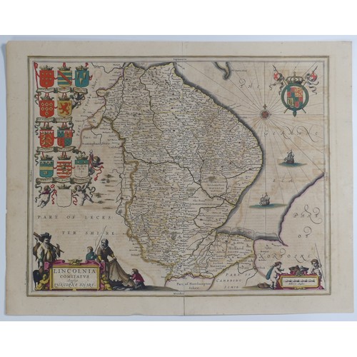 40 - British County Maps; Jansson (Joannes, Dutch, 1588-1664, also known as Janssonius); 'Lincolnia Comit... 