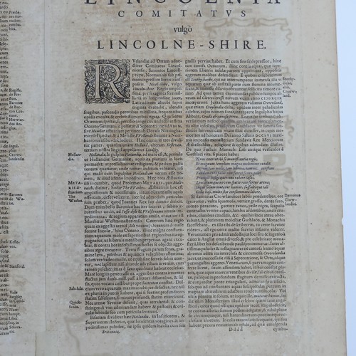 40 - British County Maps; Jansson (Joannes, Dutch, 1588-1664, also known as Janssonius); 'Lincolnia Comit... 