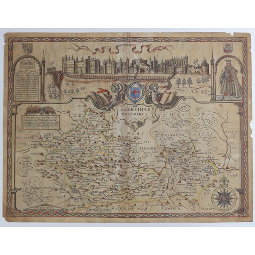 26 - Speed (John, (1552-1629); 'Barkshire Described'; a double page engraved map of the county with view ... 