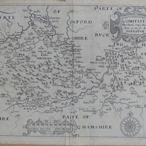 26 - Speed (John, (1552-1629); 'Barkshire Described'; a double page engraved map of the county with view ... 