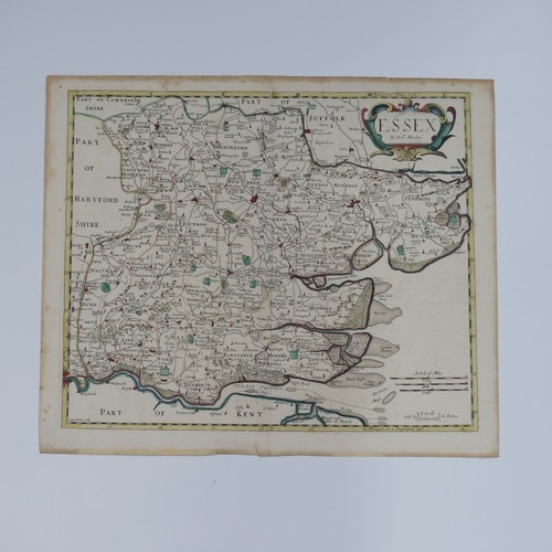 27 - British County Maps; Essex, including, Blaeu 'Essexia Comitatus, c.1660's, with contemporary hand co... 