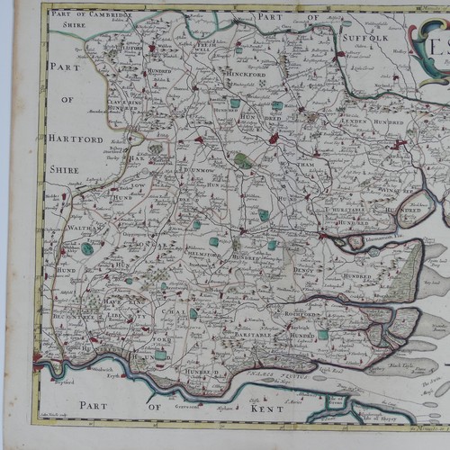 27 - British County Maps; Essex, including, Blaeu 'Essexia Comitatus, c.1660's, with contemporary hand co... 