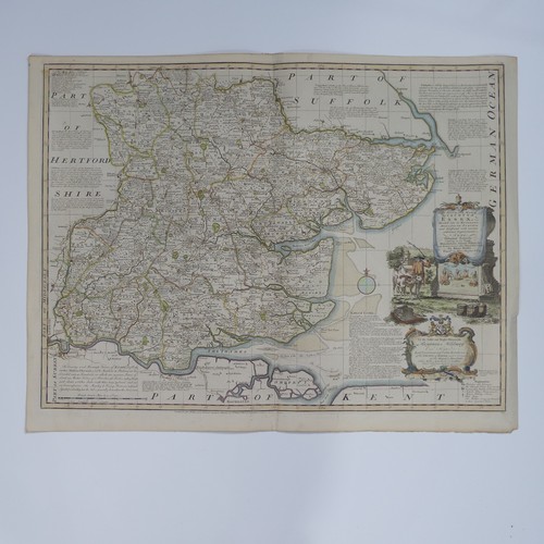 27 - British County Maps; Essex, including, Blaeu 'Essexia Comitatus, c.1660's, with contemporary hand co... 