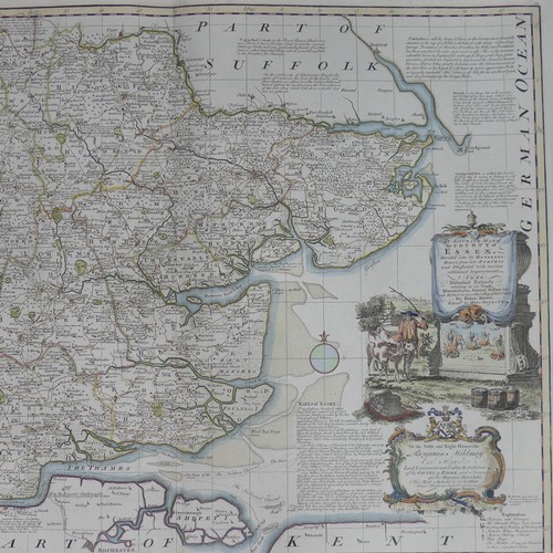 27 - British County Maps; Essex, including, Blaeu 'Essexia Comitatus, c.1660's, with contemporary hand co... 