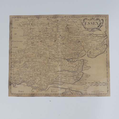 27 - British County Maps; Essex, including, Blaeu 'Essexia Comitatus, c.1660's, with contemporary hand co... 