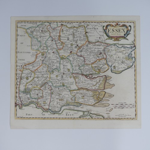 27 - British County Maps; Essex, including, Blaeu 'Essexia Comitatus, c.1660's, with contemporary hand co... 