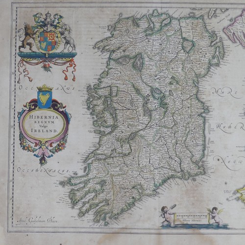 2 - Blaeu (Willem, Dutch, 1571-1638) 'Hibernia Regnum Vulgo Ireland.' A mid-17thC engraved double page m... 