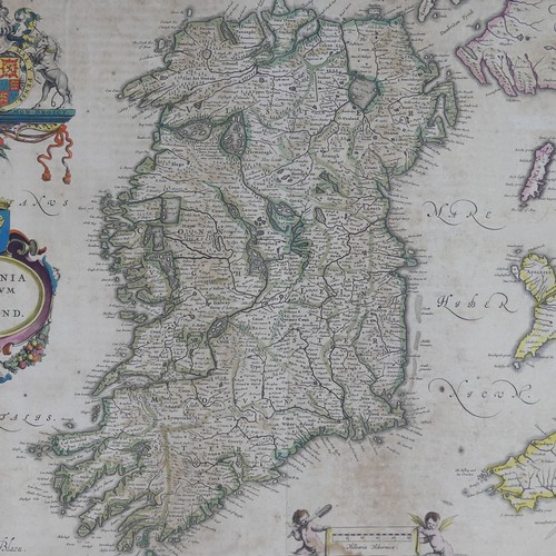 2 - Blaeu (Willem, Dutch, 1571-1638) 'Hibernia Regnum Vulgo Ireland.' A mid-17thC engraved double page m... 