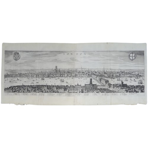 31 - Merian (Matthäus, Swiss 1593-1650), A double page engraved panorama of London, as seen before the gr... 