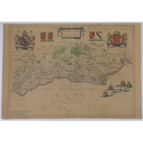 48 - British County Maps; Sussex, including two copies of Kip after Norden 'Sussexia', from Camden's 1637... 