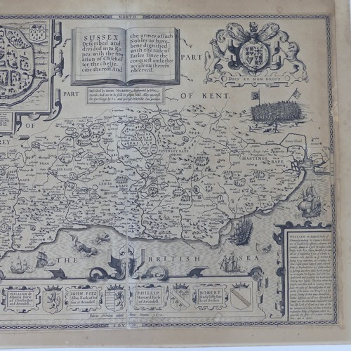 48 - British County Maps; Sussex, including two copies of Kip after Norden 'Sussexia', from Camden's 1637... 