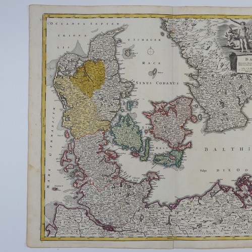 47 - Homann (Johann Baptist, heirs of), 'Regni Daniae...', an early 18thC engraved map of Denmark, with c... 