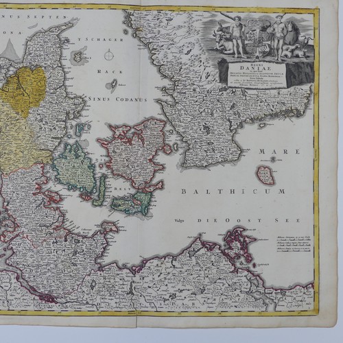 47 - Homann (Johann Baptist, heirs of), 'Regni Daniae...', an early 18thC engraved map of Denmark, with c... 