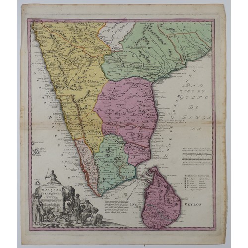 53 - Homann (Johann Baptist, heirs of), 'Peninsula Indiae citra Gangem, hoc est, Orae celeberrimae Malaba... 