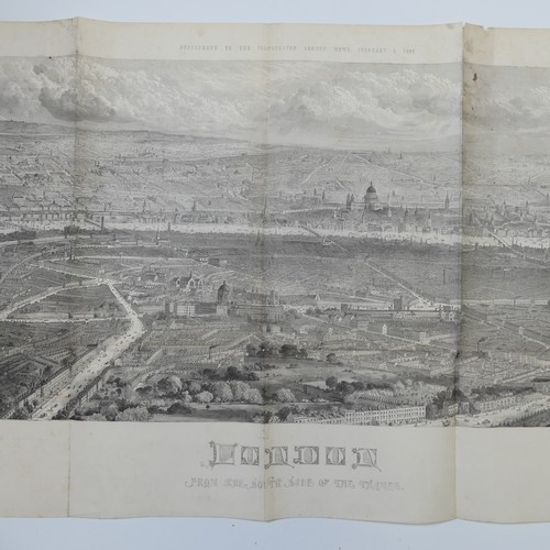 45 - An engraved panorama of 'London from the South Side of the Thames', from the Supplement to the Illus... 