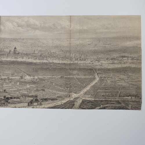 45 - An engraved panorama of 'London from the South Side of the Thames', from the Supplement to the Illus... 