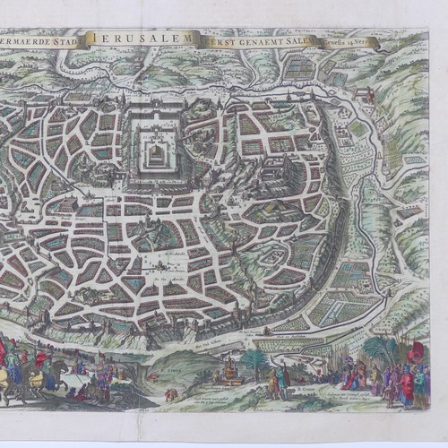 50 - Visscher (Dutch Nicolaes); 'De Heylige En Wytvermaerde Stadt Jerusalem Eerst Genaemt Salem...', A mi... 