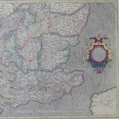 63 - Mercator (Gerald, Dutch 1512-1594); 'Warwicum, Northhamtonia, Huntingdonia, Cantabrigia, Suffolcia, ... 