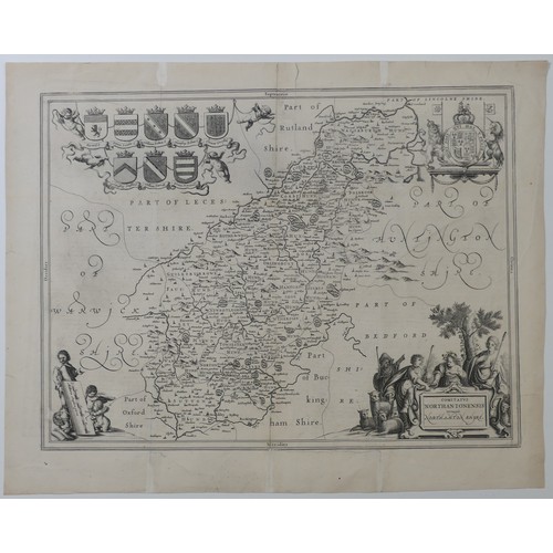 58 - British County Maps; including Blaeu (Johannes (Joan) Dutch 1596-1673); 'Episcopatus Dunelmensis Vul... 