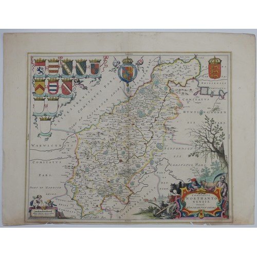 58 - British County Maps; including Blaeu (Johannes (Joan) Dutch 1596-1673); 'Episcopatus Dunelmensis Vul... 