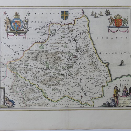 58 - British County Maps; including Blaeu (Johannes (Joan) Dutch 1596-1673); 'Episcopatus Dunelmensis Vul... 