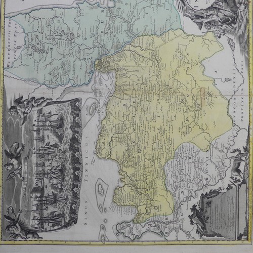 56 - Homann (Johann Baptist, heirs of); 'Ingermanlandiae seu Ingriae...', a decorative map of the area su... 