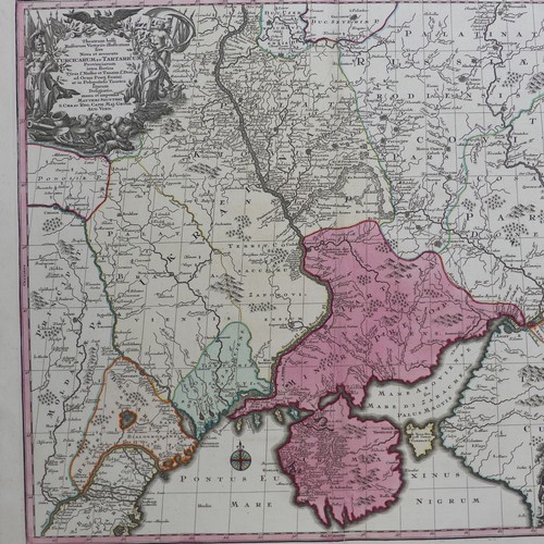 56 - Homann (Johann Baptist, heirs of); 'Ingermanlandiae seu Ingriae...', a decorative map of the area su... 