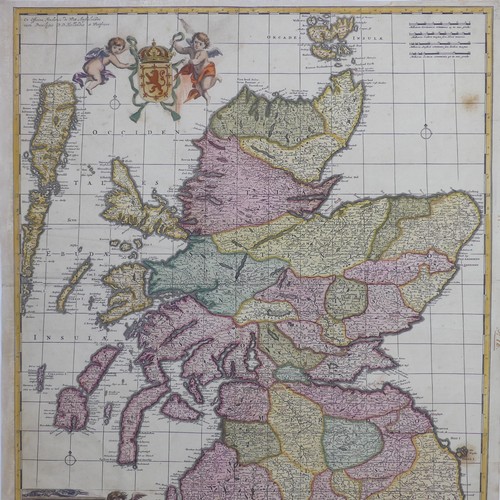 54 - De Wit (Dutch Frederik c. 1629 – 1706); 'Scotia Regnum....', a late 18thC double page engraved map o... 