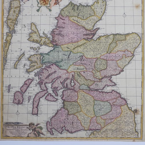 54 - De Wit (Dutch Frederik c. 1629 – 1706); 'Scotia Regnum....', a late 18thC double page engraved map o... 