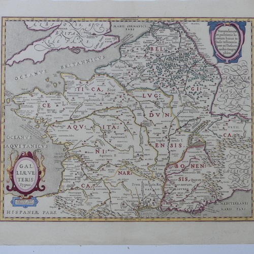 65 - World Maps; France, including Jansson 'Gallia Vetus Ad Iluy Caesaris Conunentaria', with contemporar... 